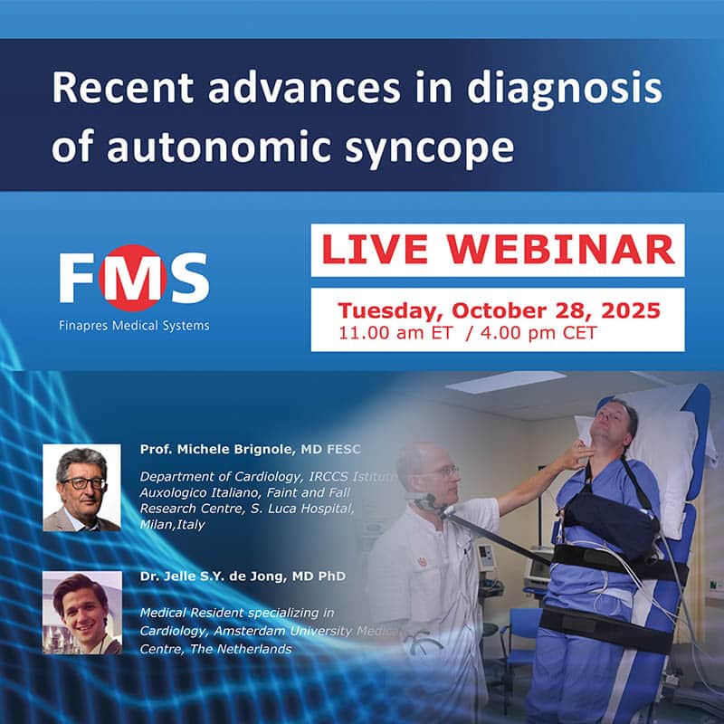 Finapres Medical zaprasza na webinar live 28.10.2025 – „Postępy w diagnostyce omdleń o podłożu autonomicznym”